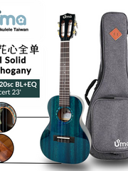 Load image into Gallery viewer, Uma Ukulele 23&#39; Concert Full Solid Mahogany Gloss UMA UK-20SC-Blue + EQ (EQUALIZER)
