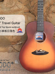 Load image into Gallery viewer, TODO 36-Inch Travel Acoustic Guitar B30M Sunbrust Solid Spruce Top Mt. Fuji Design
