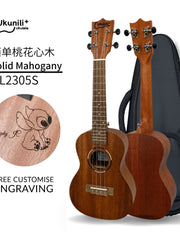 Load image into Gallery viewer, Ukunili 23" Concert Ukulele Solid Mahogany Top Abalone Rosette Open Pore UNL2305S