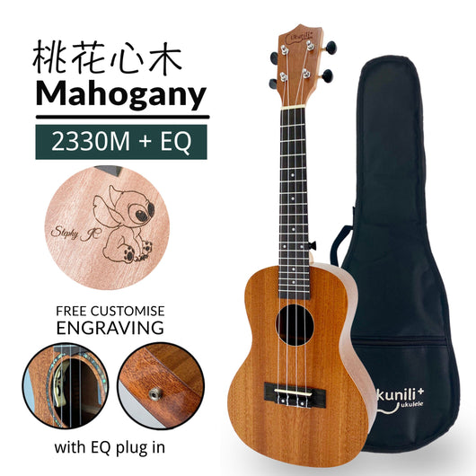 Ukunili Ukulele Concert 23' Mahogany Wood 2330M + EQ