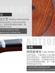 Load image into Gallery viewer, TODO 36-Inch Travel Acoustic Guitar B30M Sunbrust Solid Spruce Top Mt. Fuji Design
