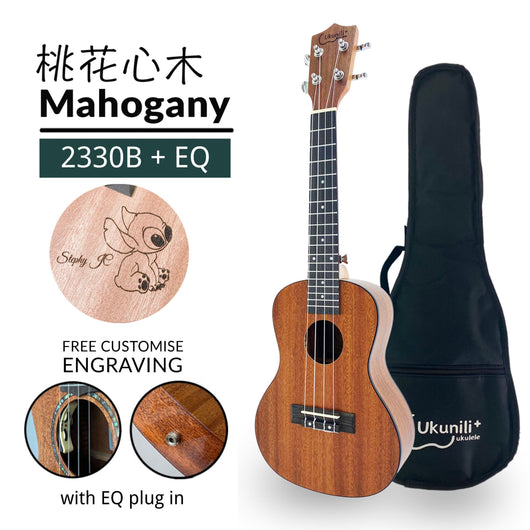 Ukunili Ukulele Concert 23' Mahogany Wood 2330B + EQ