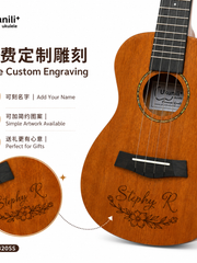 Load image into Gallery viewer, Ukunili 23" Concert Ukulele All Solid Mahogany Gold Rosette Open Pore UNL2320SS