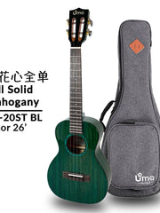 Load image into Gallery viewer, Uma Ukulele 26' Tenor Full Solid Mahogany Gloss UMA UK20STBlue