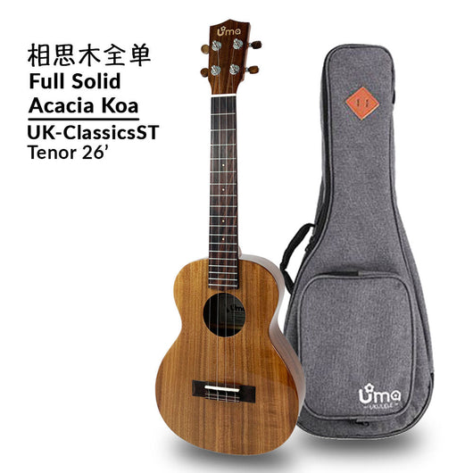 Uma Ukulele 26'Tenor Full Solid Acacia Koa UMAClassicsST