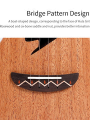 Load image into Gallery viewer, TODO Ukulele 26&#39; Tenor Fuso Flower Gril Mahogany Full Solid + EQ (EQUALIZER)
