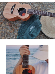 Load image into Gallery viewer, TODO Ukulele 26&#39; Tenor Fuso Flower Gril Mahogany Full Solid + EQ (EQUALIZER)
