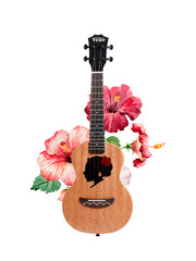 Load image into Gallery viewer, TODO Ukulele 26&#39; Tenor Fuso Flower Gril Mahogany Full Solid + EQ (EQUALIZER)
