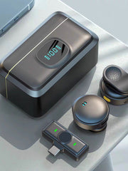 Load image into Gallery viewer, Magnetic Button Wireless Lavalier Microphone Outdoor Radio Recording Live Streaming Device Mobile Phone Noise
