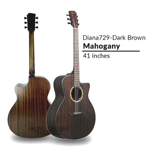 Diana 729 Acoustic Guitar 41 inches DarkBrown