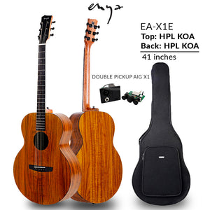 ENYA EA-X1 Acoustic Guitar  41 inches Koa-Patterned HPL Pack