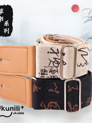 Load image into Gallery viewer, Guitar Strap Art Linen Leather AGS-081
