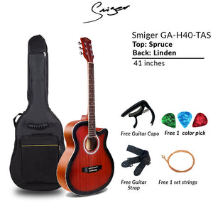 Smiger H40 Acoustic Guitar 41 inches RedBrown
