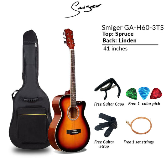 Smiger H60 Acoustic Guitar 41 inches SunBrown