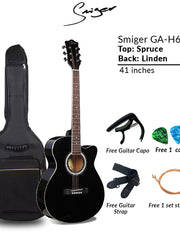 Load image into Gallery viewer, Smiger H60 Acoustic Guitar 41 inches Black
