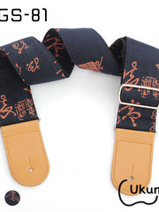 Load image into Gallery viewer, Guitar Strap Art Linen Leather AGS-081
