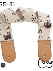 Load image into Gallery viewer, Guitar Strap Art Linen Leather AGS-081
