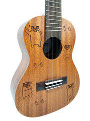 Load image into Gallery viewer, Nalu Kumamon KAC Ukulele 23&#39; Concert Mahogany Solid Top
