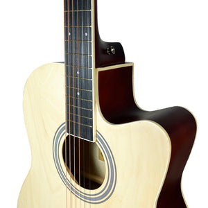 Grape GA-M1 39 Inch Cutaway Linden Wooden Beginner Acoustic Guitar Wood Truss Rod