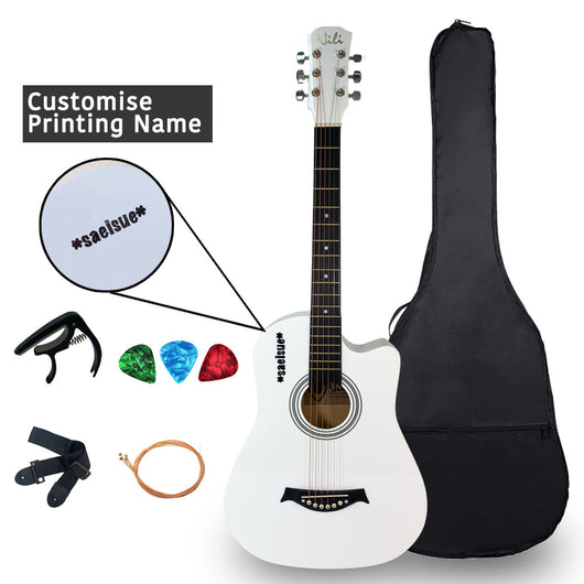 Nili Acoustic Guitar 38 inches  White