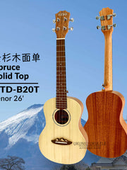 Load image into Gallery viewer, TODO Ukulele 26&#39; Tenor Spruce Solid Top
