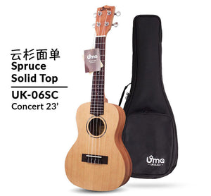 Uma Ukulele 23' Concert Spruce Solid Top  UMA UK-06SC