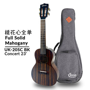 Uma Ukulele 23' Concert Full Solid Mahogany Gloss UMA UK-20SC-Black