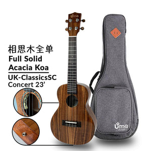 Uma Ukulele 23'Concert Full Solid Acacia Koa UMA-ClassicsSC