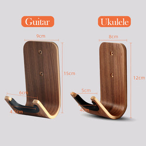 Ukulele / Guitar wood adhesive wall mount holder hanger violin hook stand