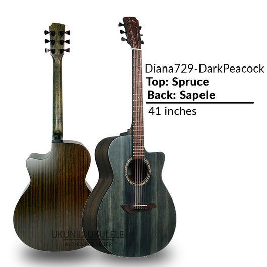 Diana 729 Acoustic Guitar 41 inches DarkPeacock