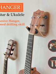 Load image into Gallery viewer, Ukulele / Guitar wood adhesive wall mount holder hanger violin hook stand
