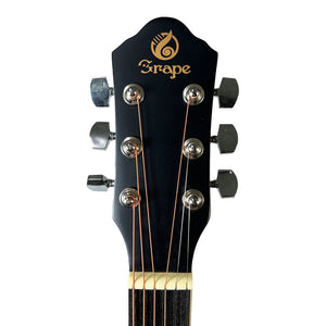 Grape GA-M1 39 Inch Cutaway Linden Wooden Beginner Acoustic Guitar Black Truss Rod